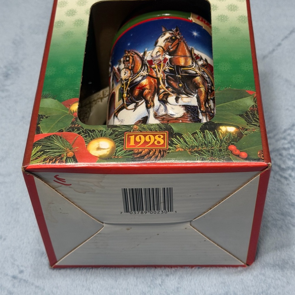 Budweiser Red Green Blue Holiday Clydesdale Mug